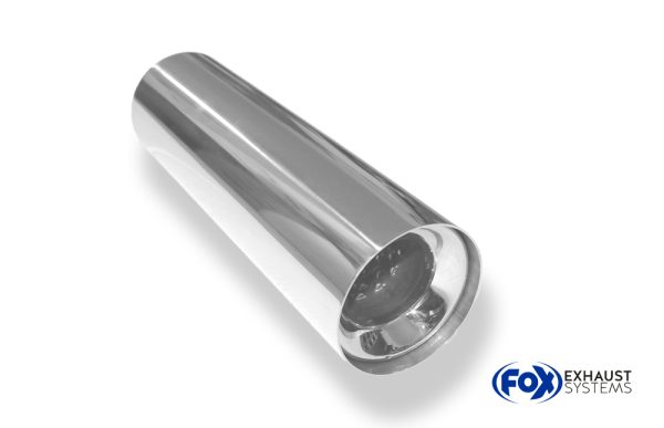 Anschweißendrohr Typ 11 Ø 90 mm / Länge: 300 mm  - rund / uneingerollt / gerade / mit Absorber (Innendurchmesser 50mm - Länge: 150mm)