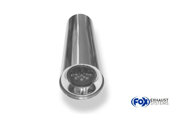 Anschweißendrohr Typ 11 Ø 90 mm / Länge: 300 mm  - rund / uneingerollt / gerade / mit Absorber (Innendurchmesser 50mm - Länge: 150mm) – Bild 2