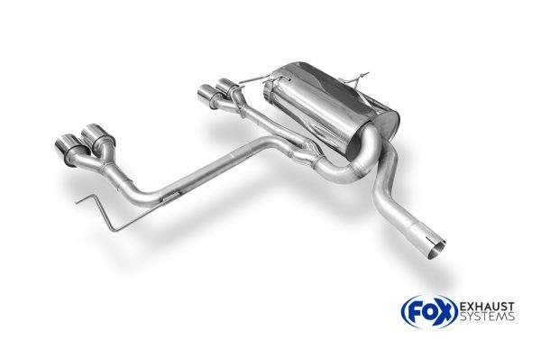 BMW E46 320/323/328 M3-Optik - RIEGER - V1 Endschalldämpfer mit einflutigen Eingang/ Ausgang zentriert - 4x90mm Typ 14 mittig – Bild 2