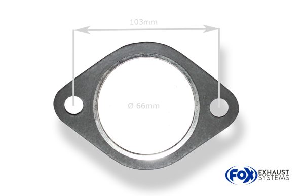 Flansch-Dichtung Nr. 8 Für 2-Loch Flansch - Innenloch 66mm - Lochabstand Mitte/Mitte 103mm