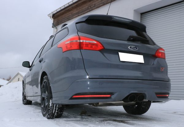 Ford Focus III ST Turnier Diesel Endschalldämpfer quer Ausgang mittig - 2x115x85 Typ 32 mittig schwarz beschichtet – Bild 2