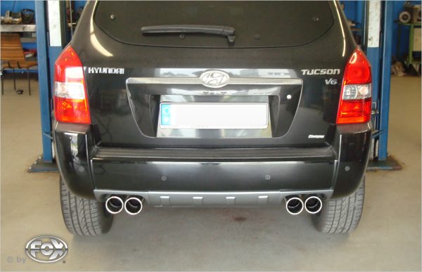 Hyundai Tucson Allrad 2,7l - JM Endschalldämpfer quer Ausgang rechts/links - 2x90 Typ 12 rechts/links – Bild 2