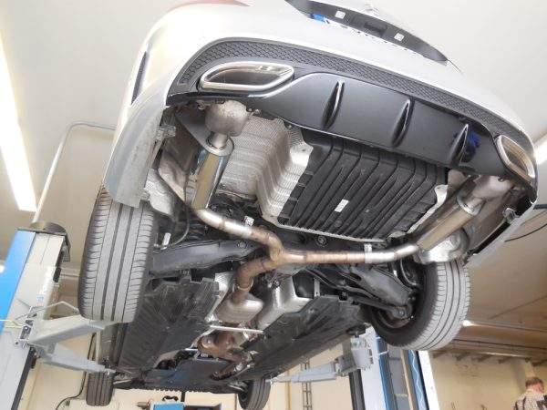 Mercedes C-Klasse 205 Limousine/ T-Modell/ Cabrio/ Coupe Endschalldämpfer rechts/links mit Endrohrtulpen – Bild 4