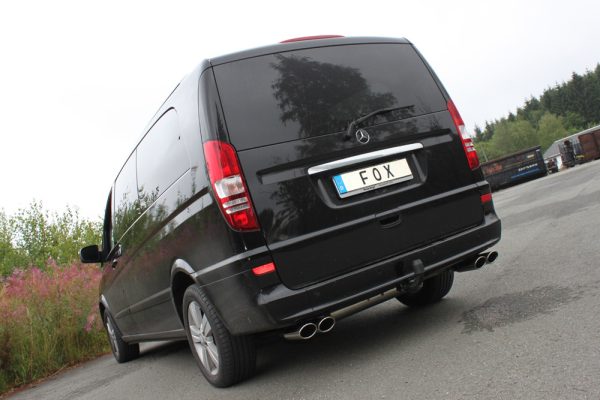 Mercedes Vito/ Viano - W639 Kompact Endschalldämpfer quer Ausgang rechts/links inkl. Verbindungsrohr - 2x115x85 Typ 32 rechts/links