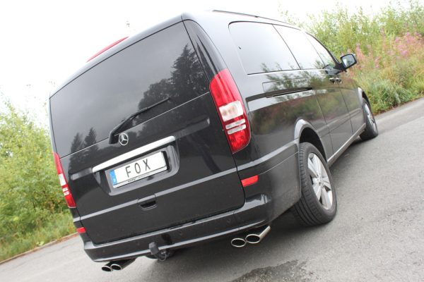 Mercedes Vito/ Viano - W639 Kompact Endschalldämpfer quer Ausgang rechts/links inkl. Verbindungsrohr - 2x115x85 Typ 32 rechts/links – Bild 2