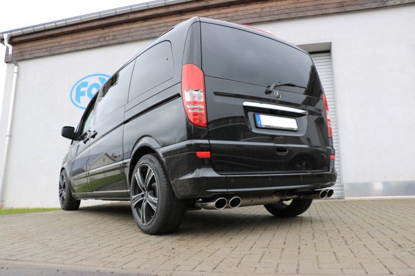 Mercedes Vito/ Viano - W639 Kompact Endschalldämpfer quer Ausgang rechts/links inkl. Verbindungsrohr - 2x115x85 Typ 32 rechts/links – Bild 3