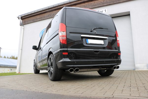 Mercedes Vito/ Viano - W639 Kompact Endschalldämpfer quer Ausgang rechts/links inkl. Verbindungsrohr - 2x115x85 Typ 32 rechts/links – Bild 4