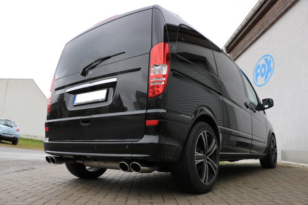 Mercedes Vito/ Viano - W639 Kompact Endschalldämpfer quer Ausgang rechts/links inkl. Verbindungsrohr - 2x115x85 Typ 32 rechts/links – Bild 5