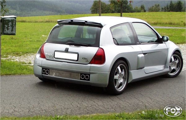 Renault Clio II V6 Endschalldämpfer quer Ausgang rechts/links - 2x76 Typ 12 rechts/links - Wird mit polierten Abdeckblech für Heckschürze geliefert – Bild 6