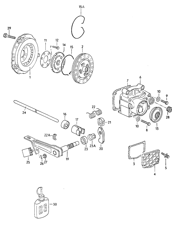 1 Reparatursatz für Kfz-Kupplungs schubstangen Kupplungsbetätigung 020311108A