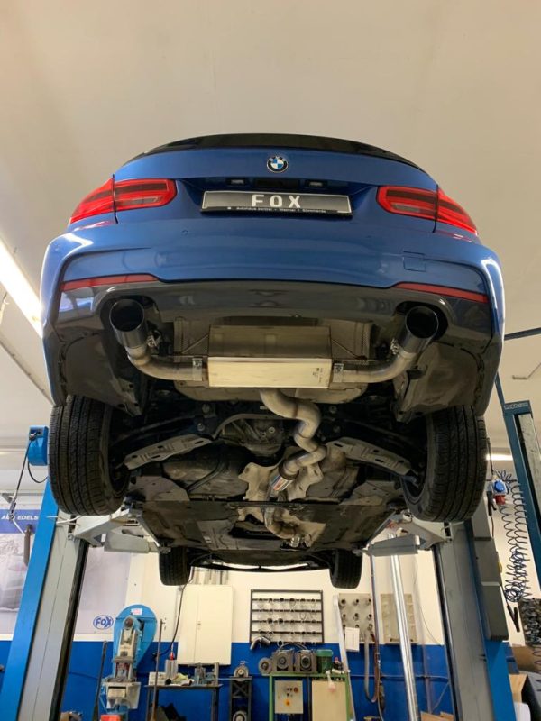 BMW F30/31 - 330i xDrive Endschalldämpfer quer Ausgang rechts/links - 1x100 Typ 25 rechts/links Schwarz emalliert - mit Abgasklappe im linken Endrohr – Bild 6