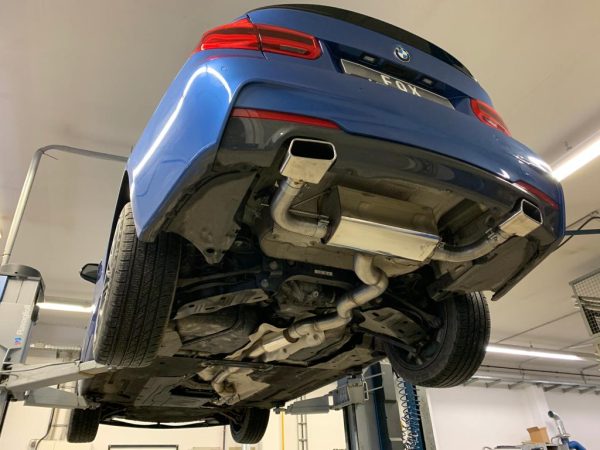 BMW F30/31 - 330i xDrive Endschalldämpfer quer Ausgang rechts/links - 145x65 Typ 59 rechts/links - mit Abgasklappe im linken Endrohr – Bild 6