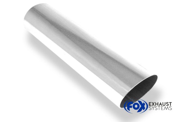 Anschweißendrohr Typ 30 106x71 mm / Länge: 300 mm - oval / uneingerollt / 15° abgeschrägt / ohne Absorber