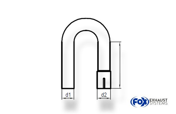 Uni-Rohrbogen 180° geweitet - d1Ø 88,9mm Schenkellänge L1: ca. 310mm - Radius: 135mm – Bild 2