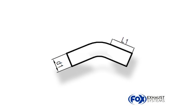 Uni-Rohrbogen 45° ungeweitet - d1Ø 88,9mm Schenkellänge L1: ca. 240mm - Radius: 135mm – Bild 2