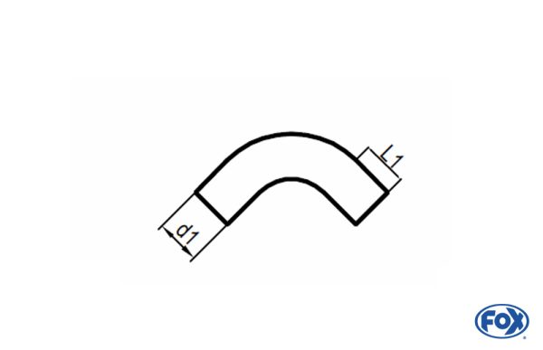 Uni-Rohrbogen 90° ungeweitet - d1Ø 45mm Schenkellänge L1: ca. 75mm - Radius: 54mm – Bild 2