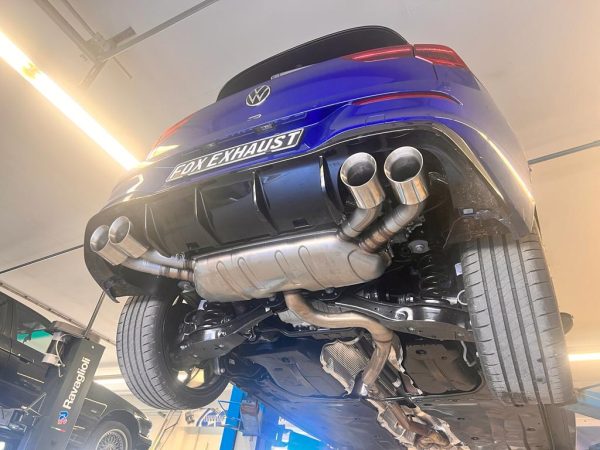 VW Golf 8 R Endrohre rechts/links - 2x100 Typ 25 rechts/links - passend auf den originalen Endschalldämpfer – Bild 2