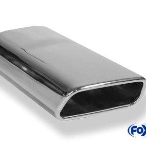 Anschweißendrohr Typ 59 Links 145x65 mm / Länge: 270 mm - trapezförmig / eingerollt / 20° abgeschrägt nach unten/ nach links 15° abgeschrägt