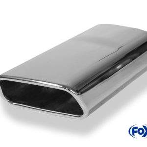 Anschweißendrohr Typ 59 Rechts 145x65 mm / Länge: 270 mm - trapezförmig / eingerollt / 20° abgeschrägt nach unten/ nach rechts 15° abgeschrägt