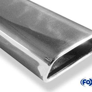 Anschweißendrohr Typ 60 145x65 mm / Länge: 270 mm - trapezförmig / eingerollt / 20° abgeschrägt nach unten