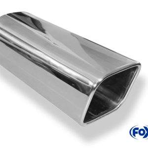 Anschweißendrohr Typ 70 110x110 mm / Länge: 300 mm  - rechteckig abgerundet / eingerollt / 15°abgeschrägt / ohne Absorber