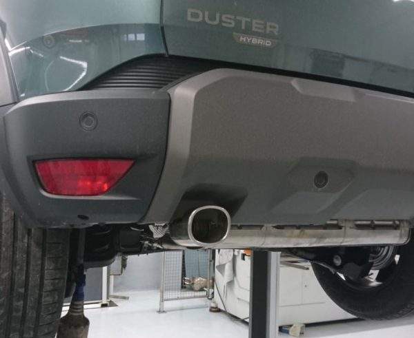 Dacia Duster mild hybrid 130 4x4 Endschalldämpfer quer Ausgang rechts/links - 1x93x79 Typ 70