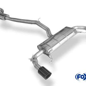 BMW X4 G02 - 30i Endschalldämpfer quer Ausgang rechts/links - 1x100 Typ 25 rechts/links SCHWARZ emalliert mit Abgasklappe und Vorschalldämpfer - Nicht verbaubar bei Modellen mit Panoramadach