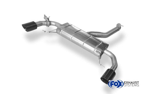 BMW X4 G02 - 30i Endschalldämpfer quer Ausgang rechts/links - 1x100 Typ 25 rechts/links SCHWARZ emalliert mit Abgasklappe - Nicht verbaubar bei Modellen mit Panoramadach