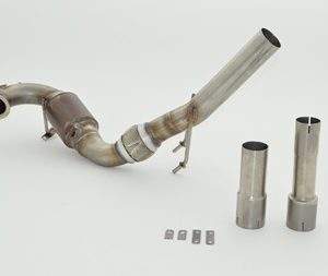 63.5mm Downpipe mit Sport-Kat. Edelstahl
