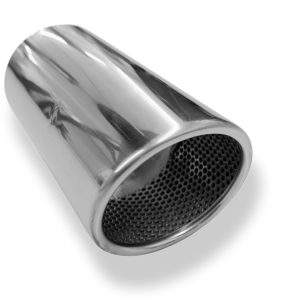 Anschweißendrohr Typ 47 Ø 100 mm / Länge: 300 mm - rund / eingerollt / 15° abgeschrägt / mit perforierten Innenleben