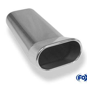 Anschweißendrohr Typ 56 135x80 mm / Länge: 350 mm  - flachoval / eingerollt / FOX-Design / ohne Absorber