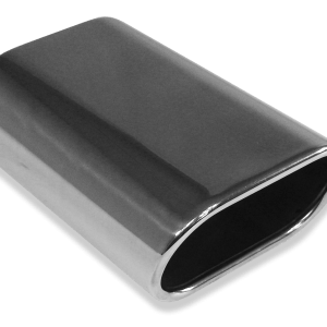 Anschweißendrohr Typ 52 160x80 mm / Länge: 300 mm - flachoval / eingerollt / 10° abgeschrägt / ohne Absorber