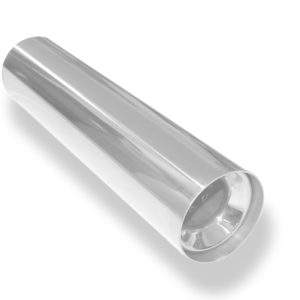 Anschweißendrohr Typ 11 Ø 70 mm / Gesamtlänge: 300 mm  - rund / uneingerollt / gerade / mit Absorber (Innendurchmesser 40mm - Länge: 150mm)