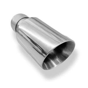 Anschraubendrohr Typ 25 mit Schelle einfach - Ø 100mm Rund uneingerollt / abgeschrägt / mit Type-B Einsatz - L_ 230 (mm) und d_ 63,5 (mm innen)