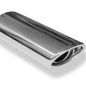 Anschweißendrohr Typ 33 86x54 mm / Länge: 200 mm / oval / eingerollt / 29° abgeschrägt / mit Absorber