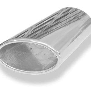 Anschweißendrohr Typ 38 - Rechts 106x71 mm / Länge: 200 mm - oval  - seitlich nach rechts abgeschrägt / eingerollt / ohne Absorber