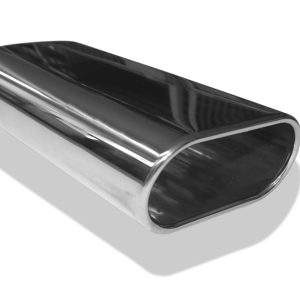 Anschweißendrohr Typ 52 160x80 mm / Länge: 300 mm - flachoval / eingerollt / 10° abgeschrägt / ohne Absorber