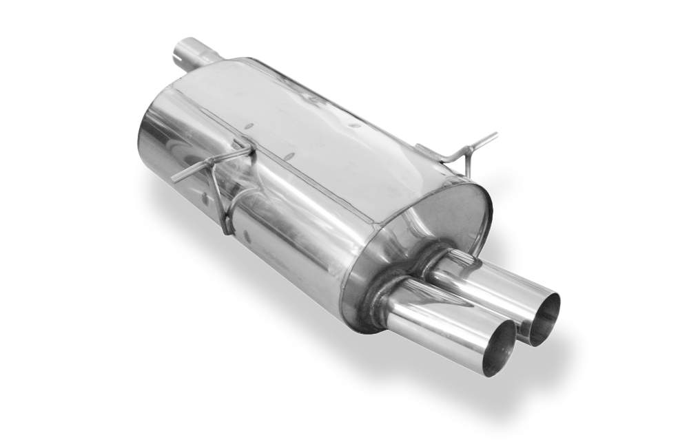 FOX Sportauspuff passend für BMW E46 320/ 323/ 328 Endschalldämpfer einflutig auf original MSD - 2x76 Typ 10 – Bild 2