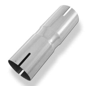 Doppelmuffe - d1Ø 70mm  Länge: 120mm rechts/ links geschlitzt - d2 innen =  ... variabel (muss angegeben werden - d2 darf max. d1 +/- 10mm betragen)