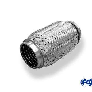 Flexibles Rohr Interlock - Ø70mm innen - Länge: 150mm Innenleben besteht aus Edelstahlwellrohr - Außenhülle ist Edelstahlgeflecht
