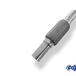 Flexibles Rohr Interlock - Ø70mm - Länge: 100mm + Stutzen Innenleben besteht aus Edelstahlwellrohr - Außenhülle ist Edelstahlgeflecht - Mit Edelstahl-Schlussrohren zum Anschweißen - d2 (innen): variabel (muss separat angegeben werden!)