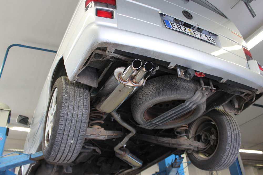 VW T4 - Frontantrieb - Bus/ Transporter/ Multivan/ Caravelle Endschalldämpfer - 2x63 Typ 28 – Bild 5