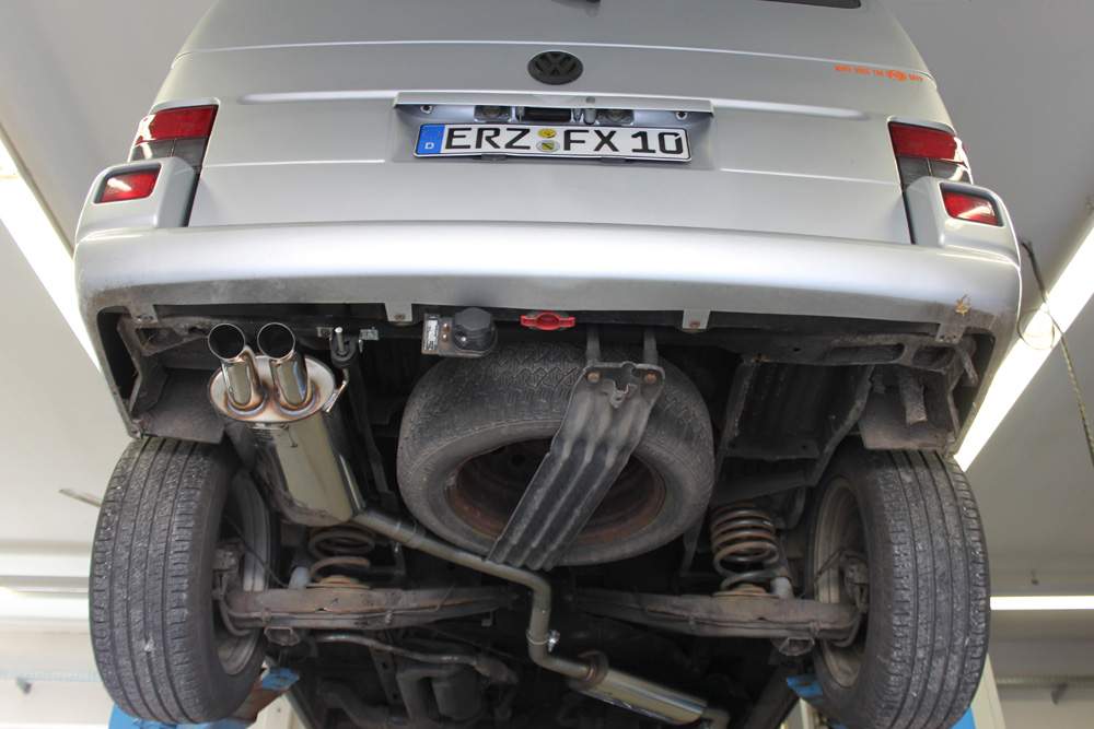 VW T4 - Frontantrieb - Bus/ Transporter/ Multivan/ Caravelle Endschalldämpfer - 2x63 Typ 28 – Bild 3