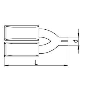 Anschraubendrohr Typ 27 mit Schelle doppelt - Ø 70mm Rund Racing-Design - L_ (mm) und d_ (mm innen) ist flexibel - muss angeben werden - L minimum 300mm und maximal 500mm