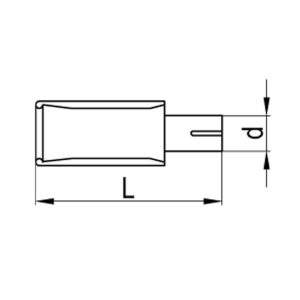 Anschraubendrohr Typ 52 mit Schelle einfach - 150x70mm Flachoval eingerollt / abgeschrägt / ohne Absorber- L_ (mm) und d_ (mm innen) ist flexibel - muss angeben werden - L minimum 170mm und maximal 500mm