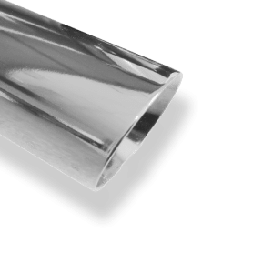 Anschraubendrohr Typ 25 mit Schelle einfach - Ø 100mm Rund uneingerollt / abgeschrägt / mit Type-B Einsatz - L_ 225 (mm) und d_ 55 (mm innen) schwarz keramikbeschichtet